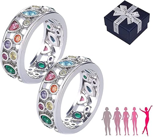 Enéas - Anillo de iónico de cuarzo cristalino anillo de iónico de cuarzo de cristal de terapia de iónix anillo giratorio de moissanita termogénico 9