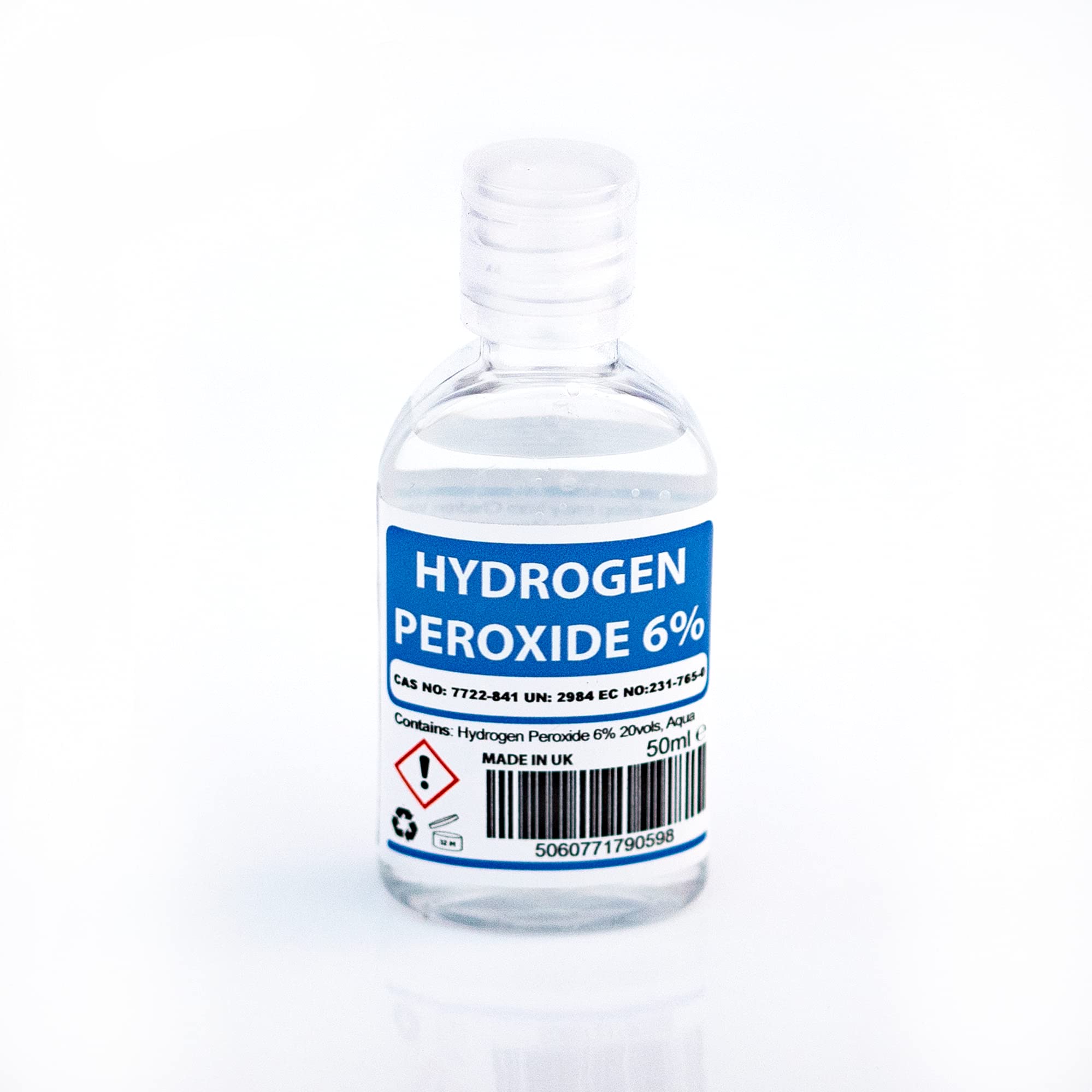 Hydrogen Peroxide 6% 20 Vols. 50ml for Cleaning Disinfecting Bleaching (50ml)