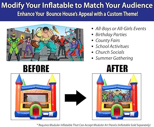 Miniatura 2 de TentandTable Panel de arte modular para casas de rebote, toboganes o combos, bailarina, se adapta a la mayoría de inflables comerciales de 13 pies