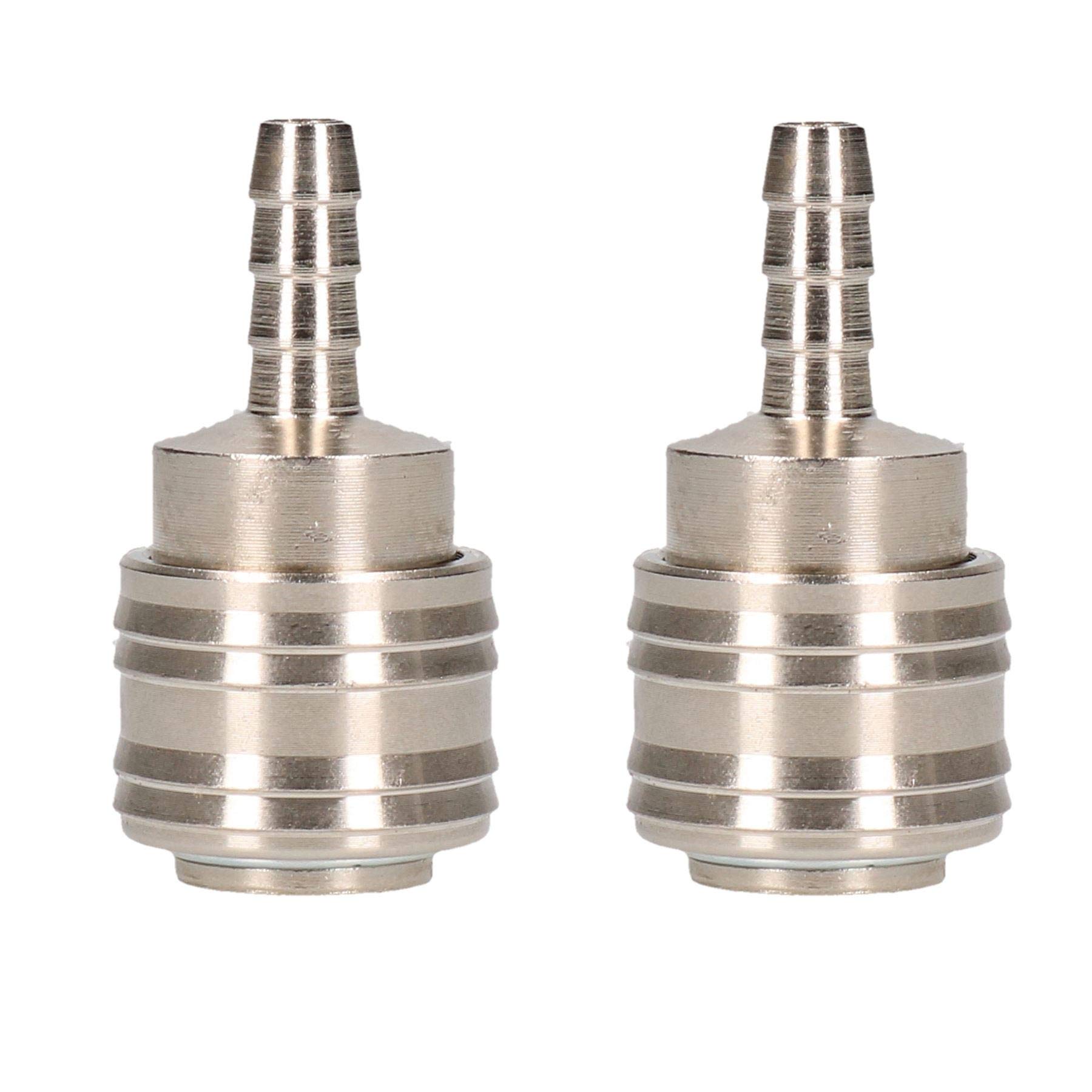 Ab Tools Women's Silver Euro Air Hose Connector Fitting Quick Release With Hose Tail Barb 2Pk