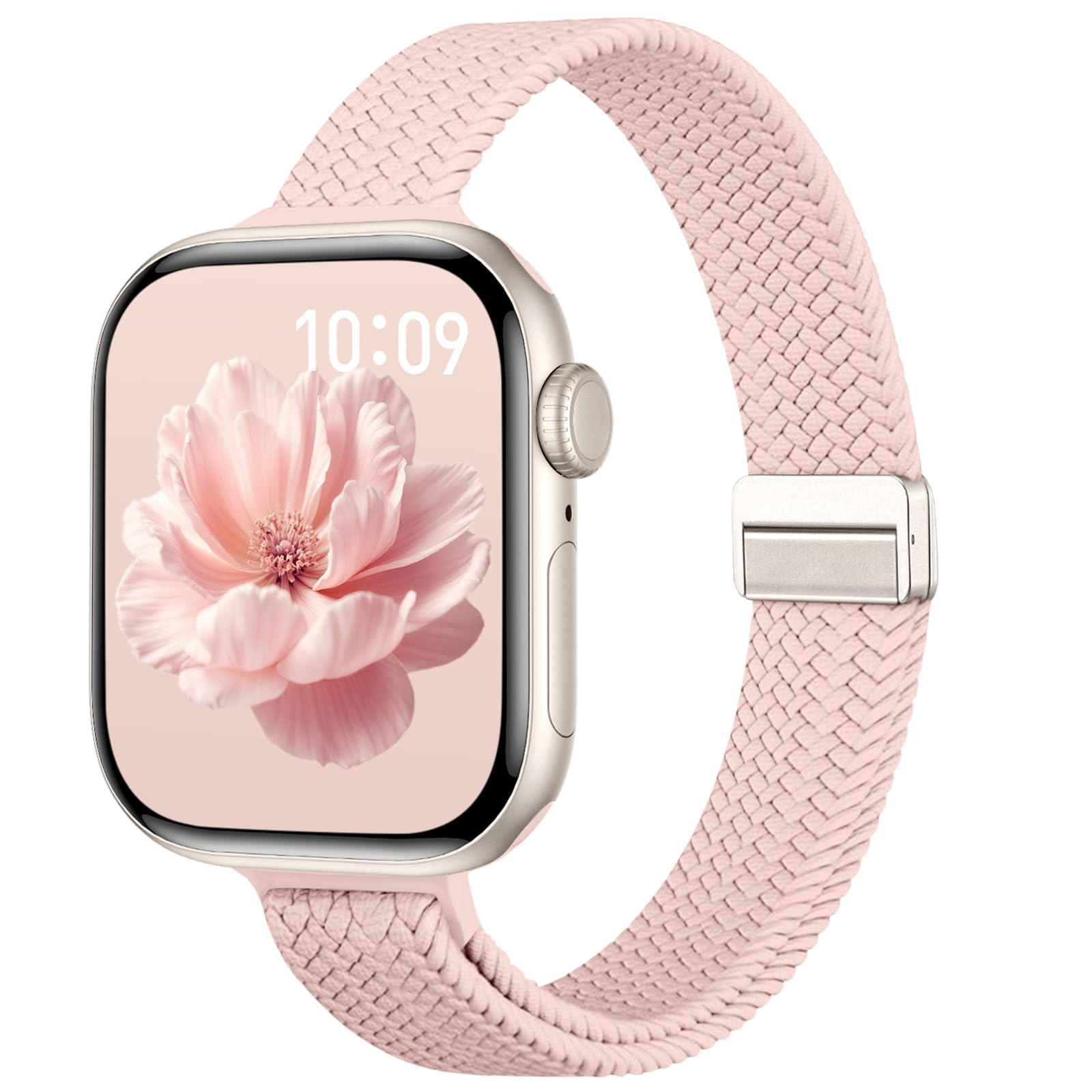 Slim Stretchy Band Compatible with Apple Watch Bands 40mm 41mm 42mm 38mm 44mm 45mm 46mm Women Men, Thin Elastic Nylon Sport Braided Solo Loop Magnetic Strap for iWatch Series 11 10 9 8 7 6 5 4 3 SE 2 — view 9