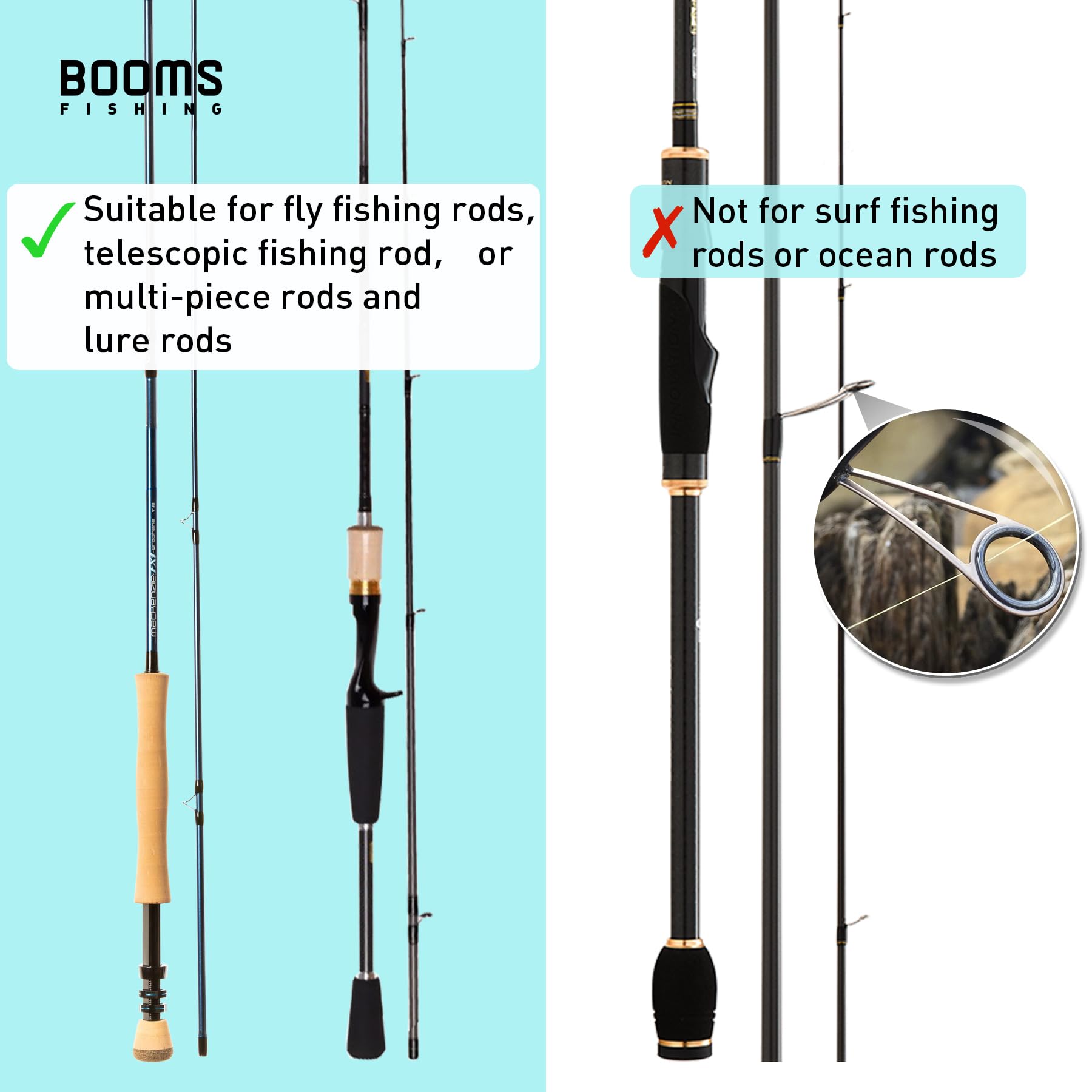 Booms Fishing PB3 Angelruten-Etui, tragbar, faltbar, mit robusten Zwei-Wege-YKK-Reißverschlüssen, 0,2 m / 20,3 cm erweitertes Design, für bis zu 3 Angelruten, 2 m ~ 2,1 m / 77~215,9 cm