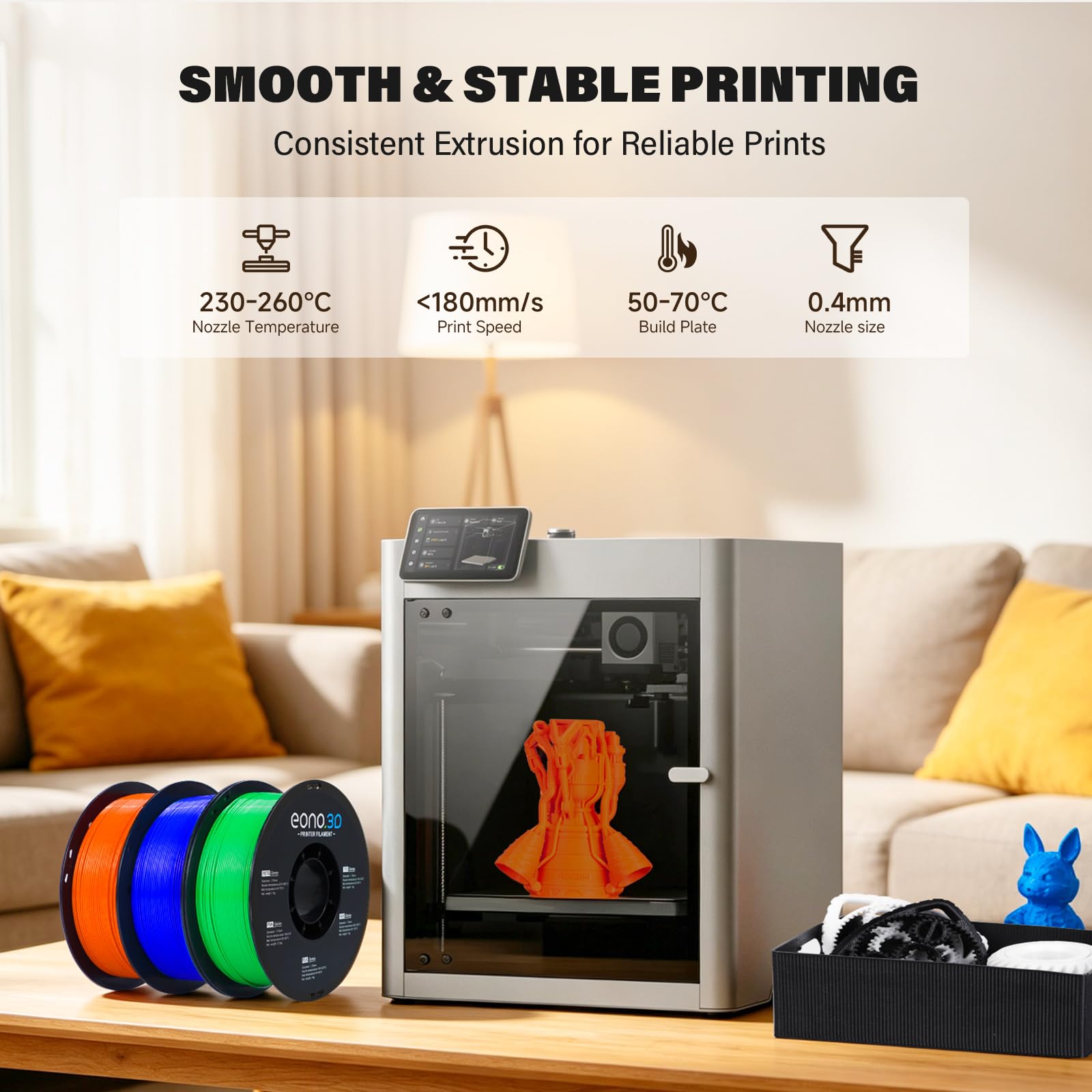 Black PETG Filament 1kg - Strong & Durable 3D Printing -5 Black PETG Filament 1kg - Strong & Durable 3D Printing -5