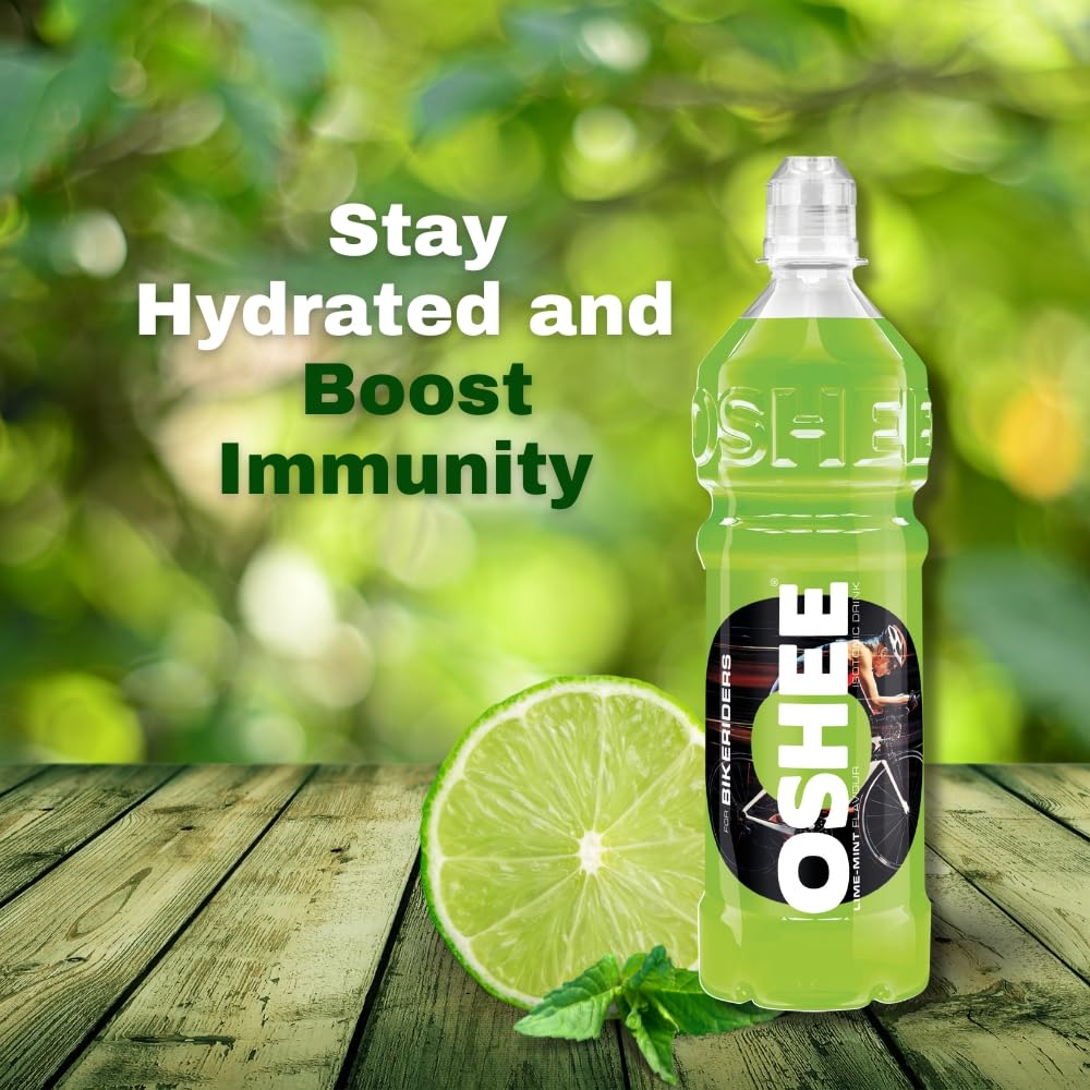 OSHEE LIME isotonic Drink 750ml (Pack of 6) - Addition of vitamins and L-carnitine - Sugar Free - Hydration - Vitamin Drinks