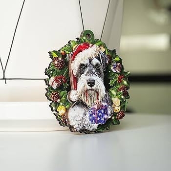 Amazon.co.jp: Talataca ミニチュアシュナウザー 2層木製クリスマス