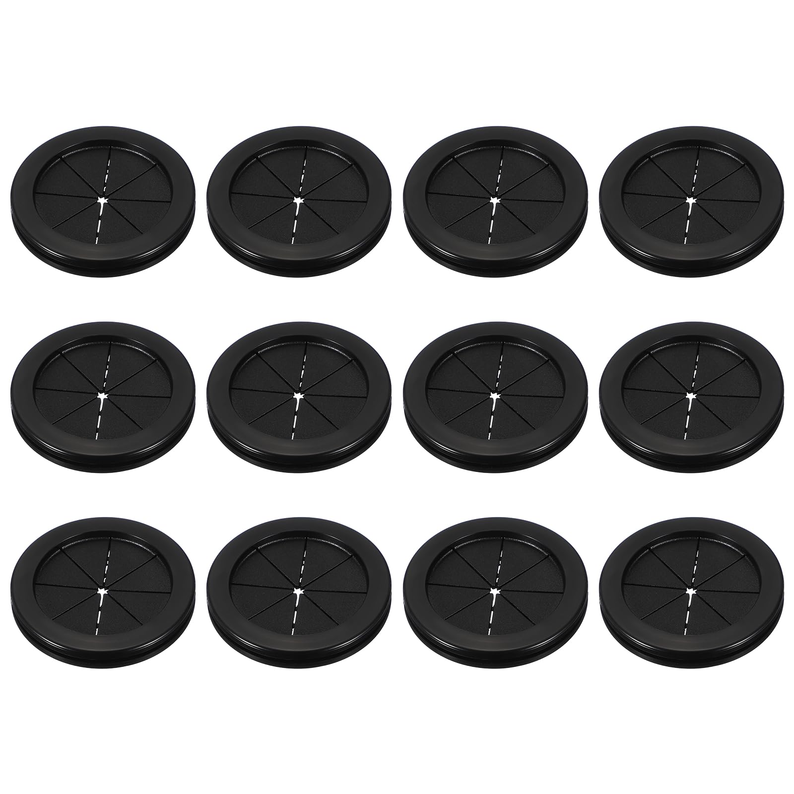 PATIKIL 12Pcs Rubber Plug Hole Grommet Kit, 2.8" Firewall Closed Hole Plug Fire Grommet for Wire Electrical Appliance Plumbing Wiring Automotive Home Improvement, Black