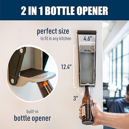 Miniatura 3 de McKay Trituradora de latas de metal de 12 onzas, trituradora de pared resistente para seltzer de aluminio, refrescos, latas de cerveza y botellas