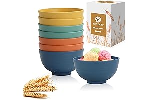Biodegradable Wheat Straw Snack Bowls for Toddlers (Set of 8)