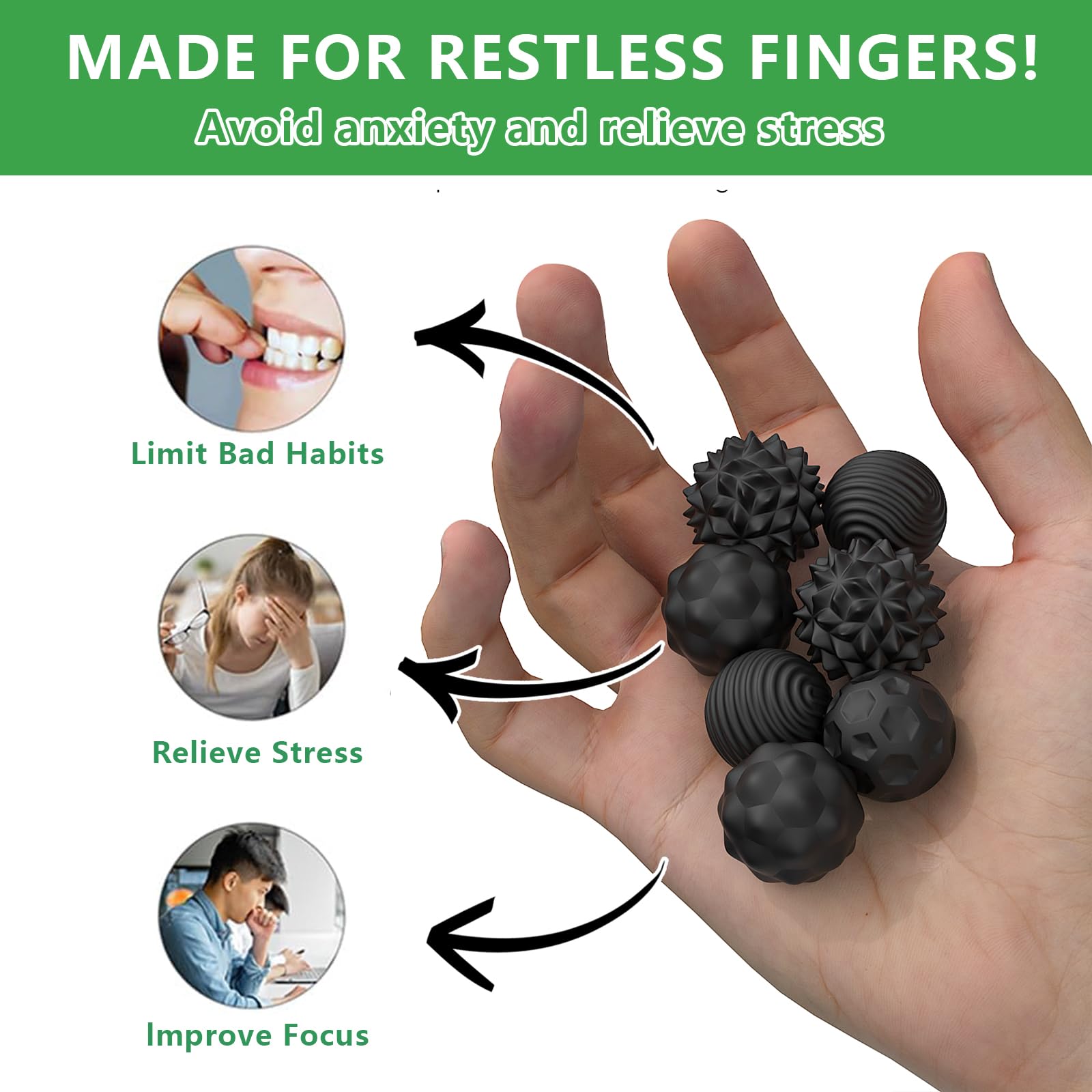 Boules Anti-Stress Magnétiques En Silicone - 4 Pièces - Jouet Sensoriel Pour Adultes Et Enfants, TDAH, Autisme, Concentration - 4