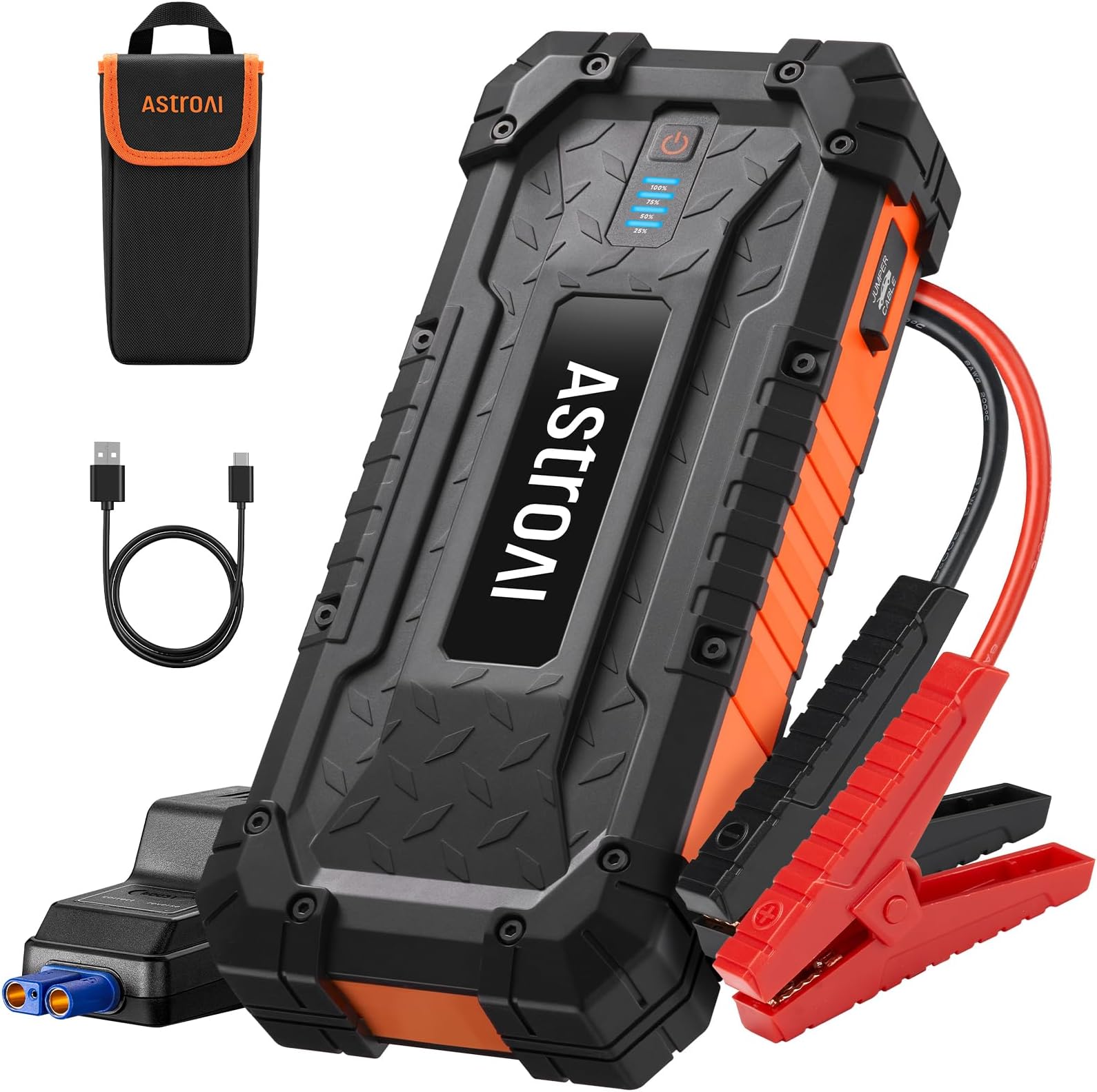 AstroAI S8 Ultra 4000A Car Jump Starter, Jump Box up to All Gas Engines & 12L Diesel, 12V Portable Power Bank with USB/Type-C Ports, 3 Modes LED Flashlight, Auto Battery Booster with Jumper Cable