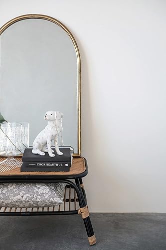 Miniatura 3 de Creative Co-Op Espejo de pared con marco de metal arqueado, dorado