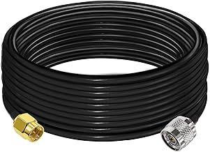 TUOLNK SMA to N Type Cable RG58 32.8 ft (10 m) Low Loss High Frequency WLAN Antenna Extension Cable Black SMA Male to N Male Coaxial Cable 50 Ohm for 3G 4G LTE Antennas Wireless Network
