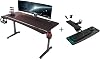 EUREKA ERGONOMIC 60 Inch Curved Gaming Desk with Large Adjustable Keyboard Tray