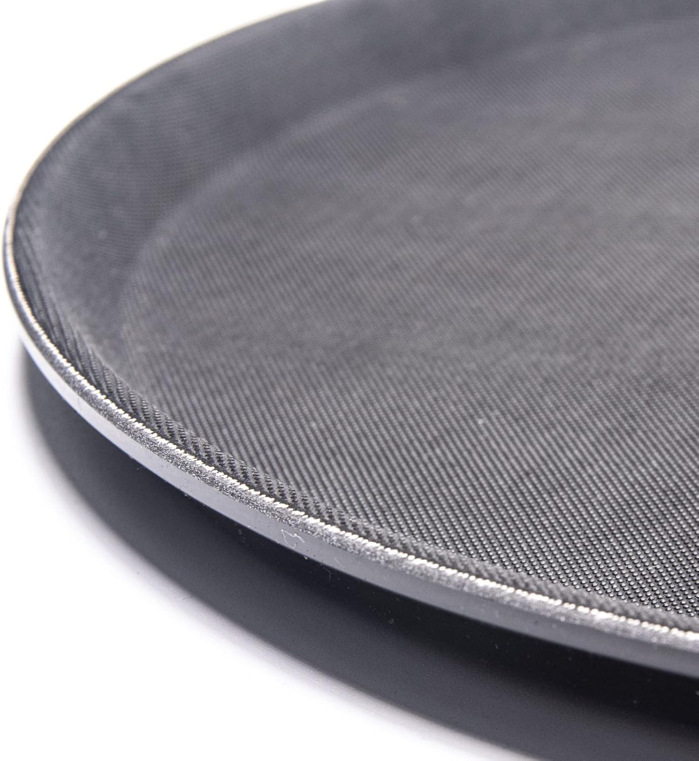 6 Bandejas Camarero 40 cm Antideslizante Redonda de Plástico Negro Para Hosteleria. Ideal para Bares y Restaurantes