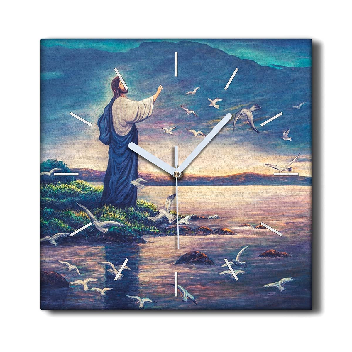 Horloge Murale Sans Tic-Tac Toile Silencieuse Déco Salon 30x30