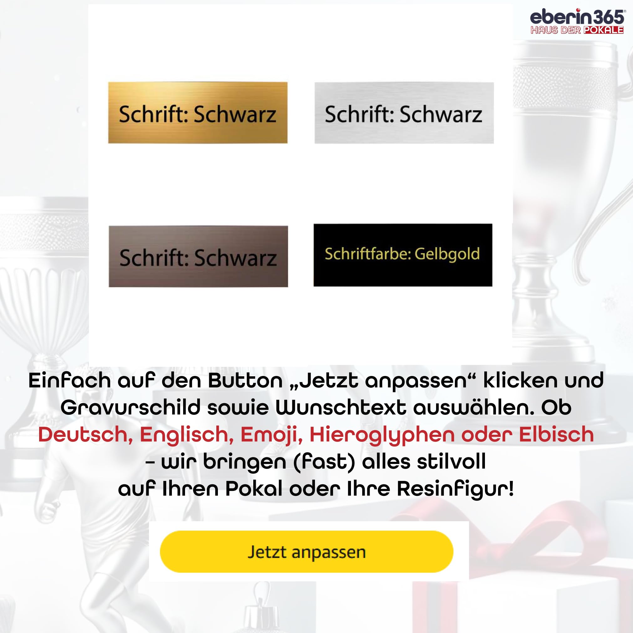 American Football Pokal 22 cm - Resin Trophäe mit Spielerfigur & Gravur | Antik-goldene Auszeichnung für Footballturniere, Teams und Ligen. Robuste Qualität mit Spieler in Action und Gravurschild