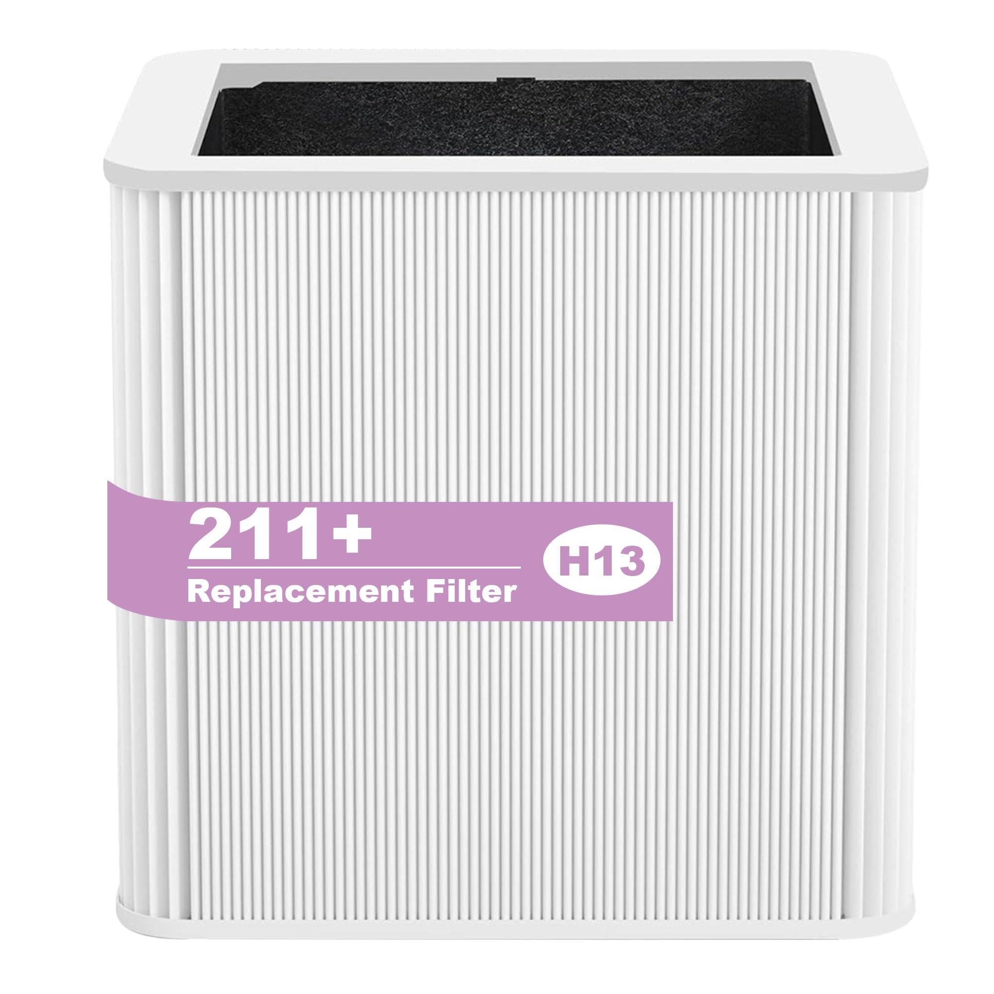211+ filter replacement compatible with blue pure 211+ air purifier series, 2 stage filtration system of h13 true hepa filters & activated carbon filter, 1 pack