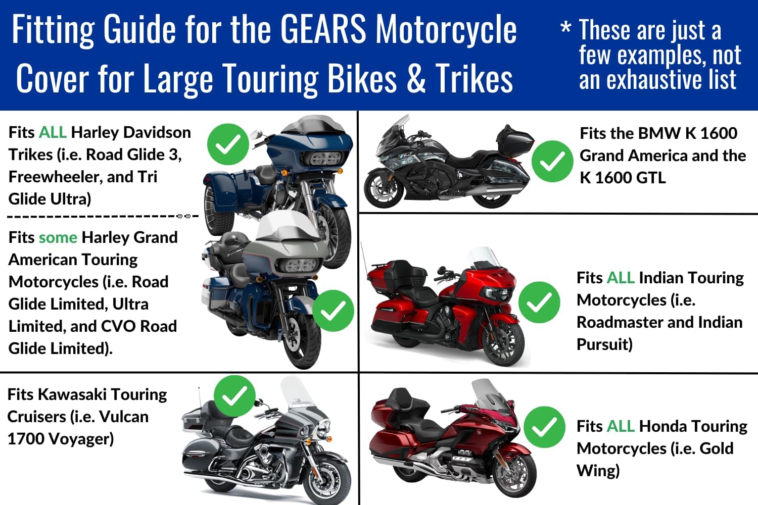 GEARS Touring Motorcycle Storage Cover for Big Bikes: Honda Gold Wing, Valkyrie, Triumph Tiger | Heavy-Duty, Water & UV Resistant with Aluminized Bottom