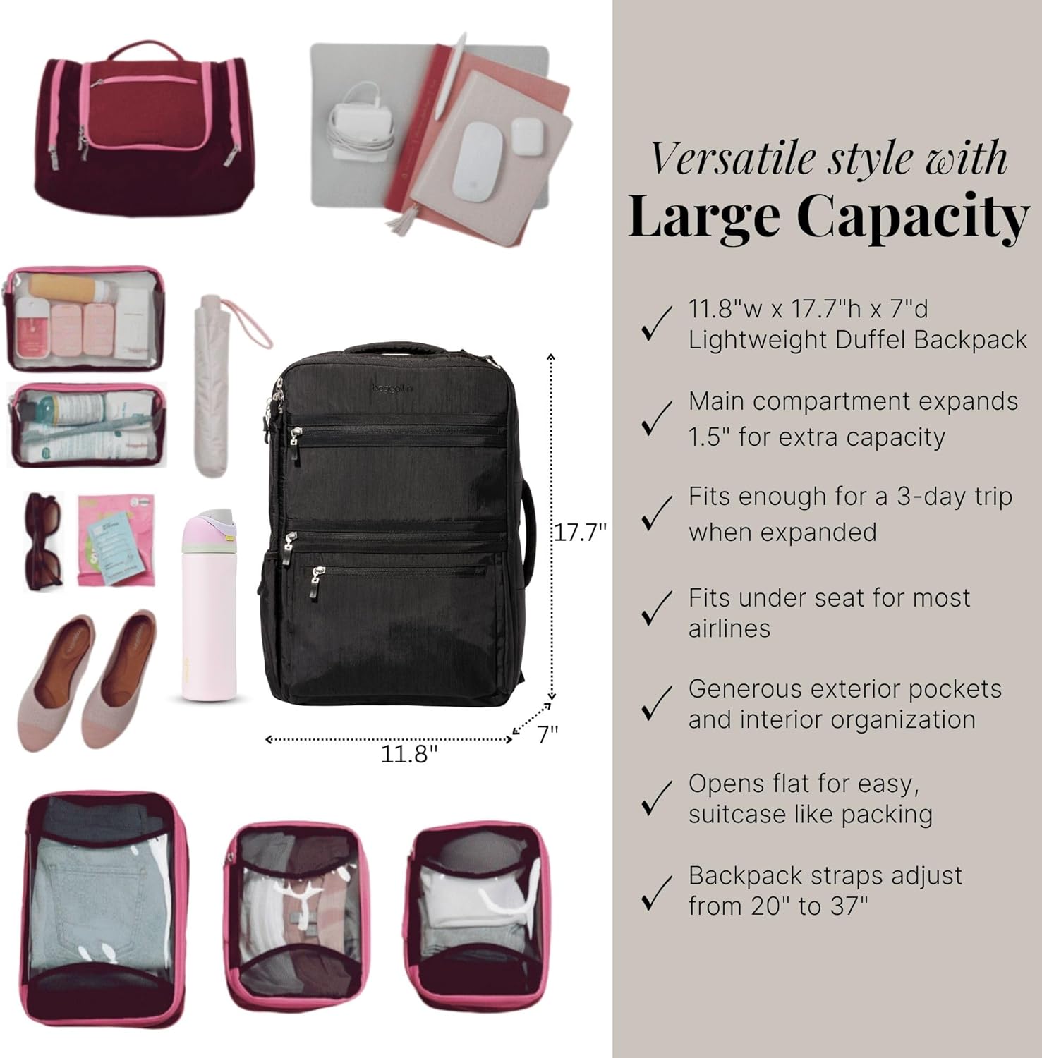 Baggallini Modern Convertible Travel Backpack - Image 5