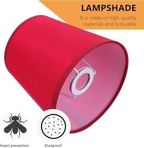 Miniatura 7 de Beaupretty Pantalla de tela para lámpara de mesa, lámpara de mesa, lámpara de mesita de noche, tela de repuesto, cubierta de lámpara moderna, E14,