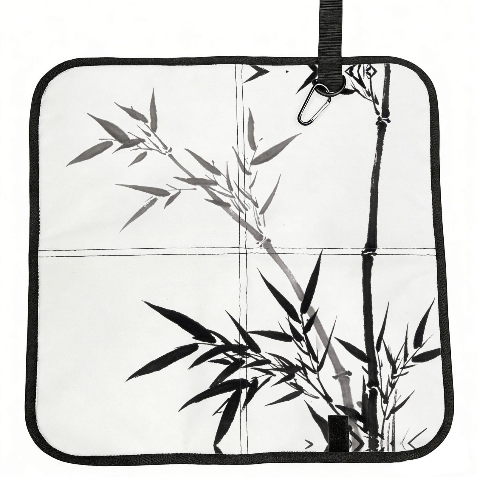 DUYIOKH Ink Bamboo Painting Print Foldable Portable Seat Cushion for World Cup Games, Camping and Outdoor Activities