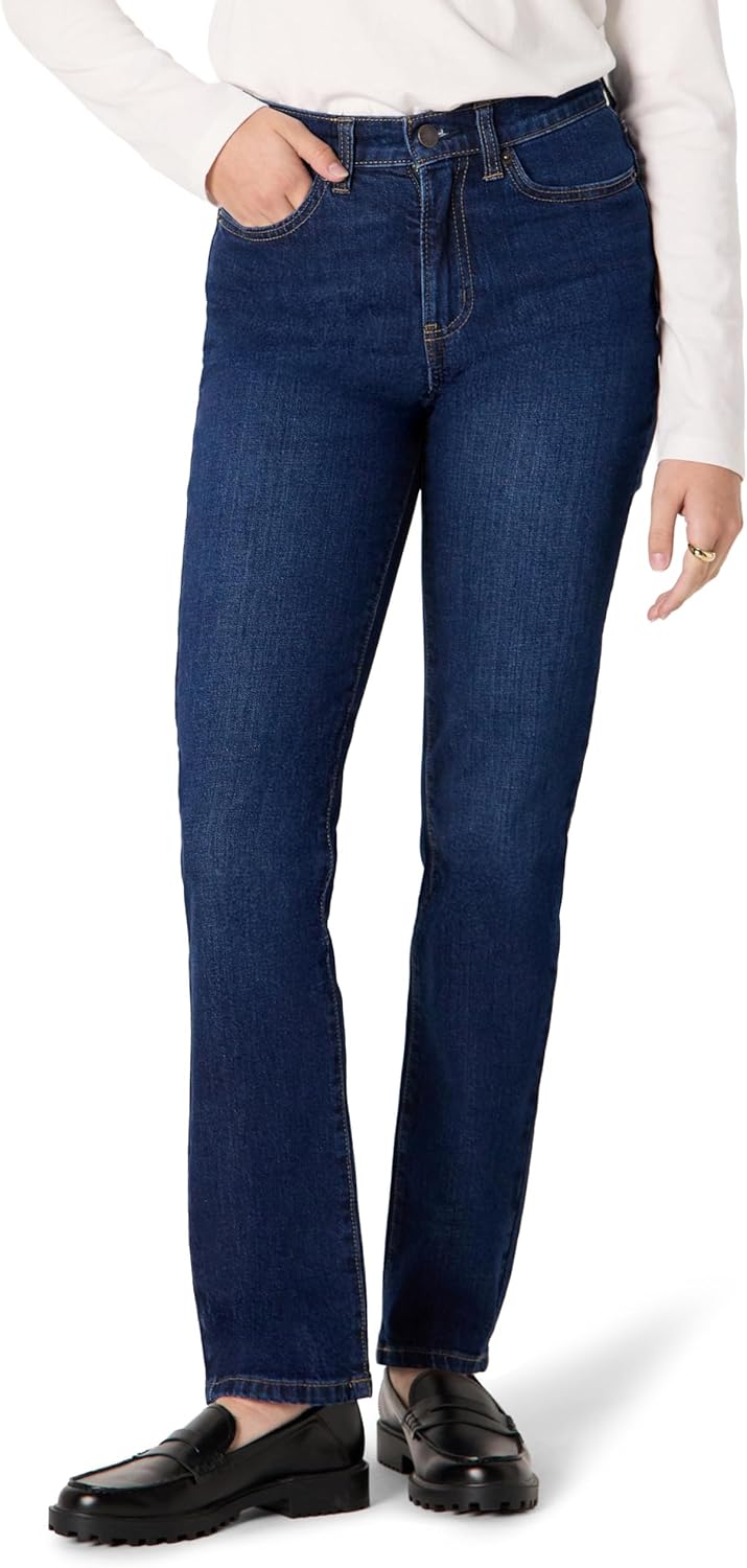 Amazon Essentials Women's High-Rise Straight Leg Jean