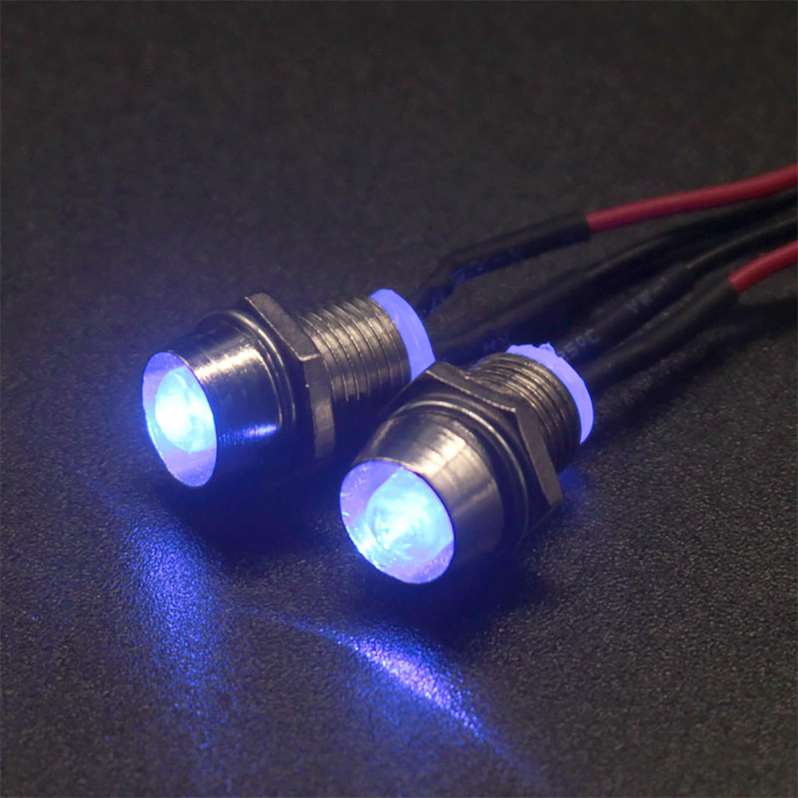 RC LED Light Kit,KINGCOO RC Car Headlight Taillight LED Light Bright Spotlight Roof Lamp for 1/10 1/8 1/12 1/18 RC Crawler Drift Car Truck DIY Parts Retrofit Accessories (Blue, 2LED)