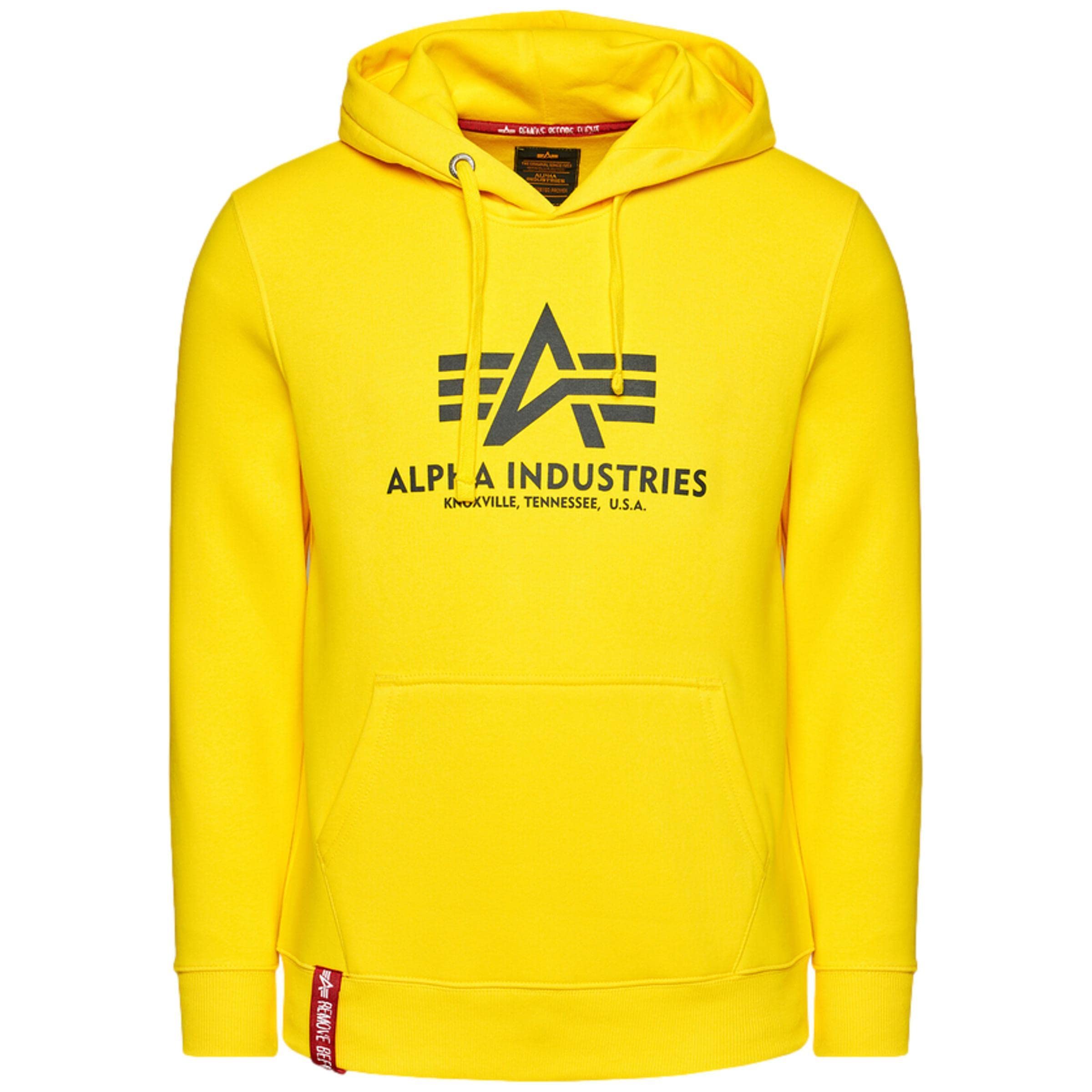 Alpha Industries Basic Hoody Kapuzensweat für Herren Empire Yellow