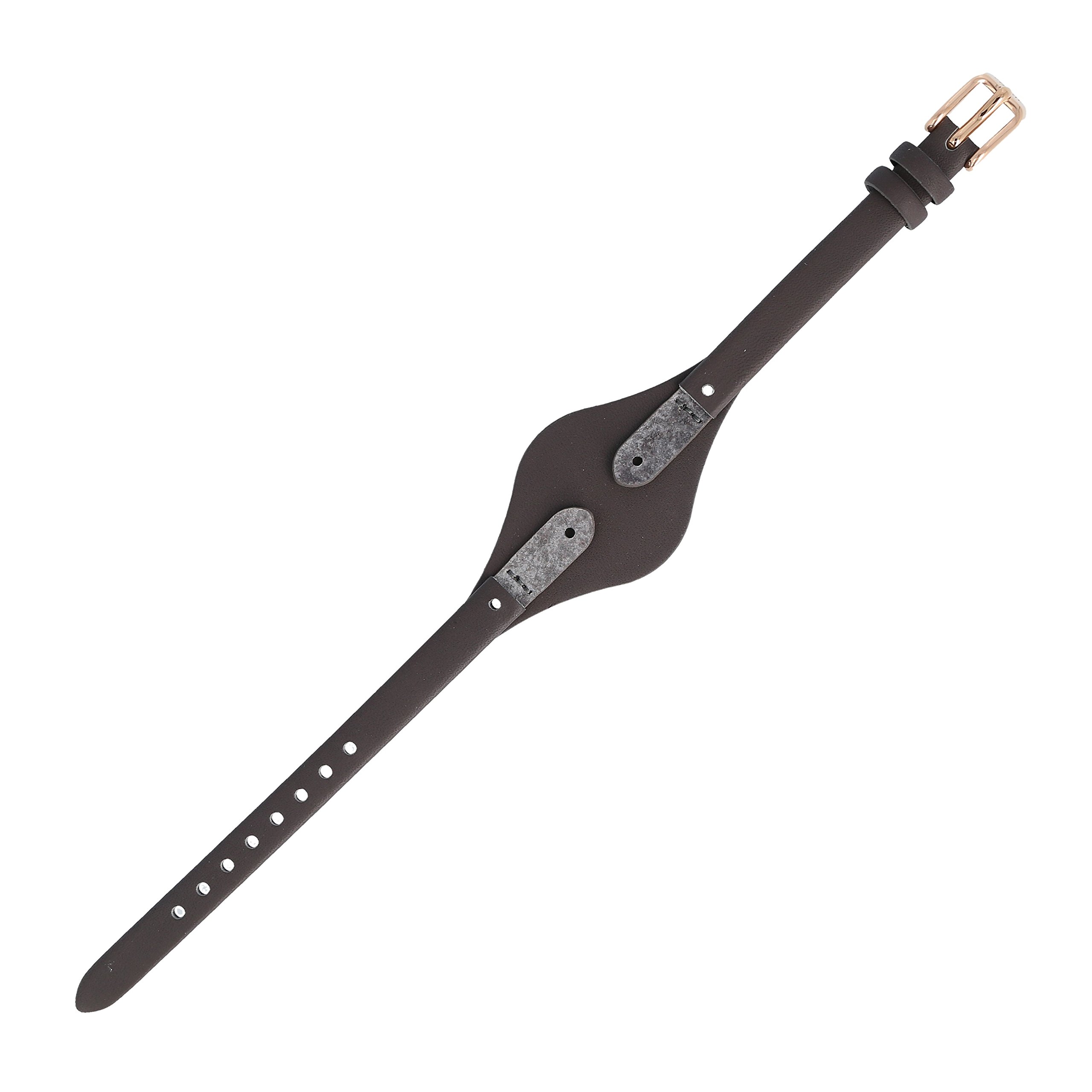 Fossil ES-3077 Bracelet de montre en cuir lisse Marron 8 mm