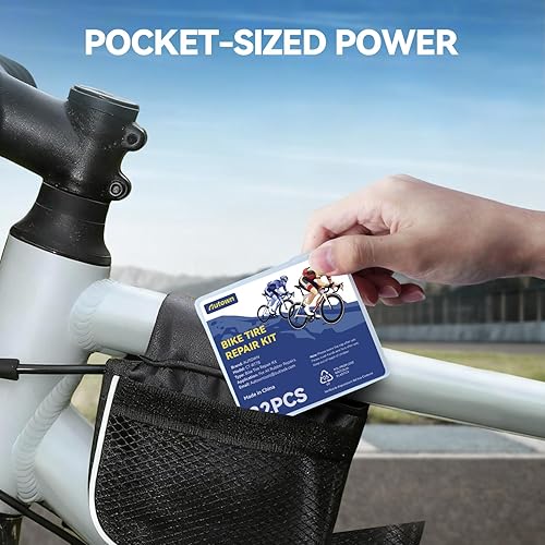 Miniatura 6 de Kit de reparación de neumáticos de bicicleta, kit de parche de tubo interior de bicicleta de 32 piezas con parches, palancas de neumáticos,
