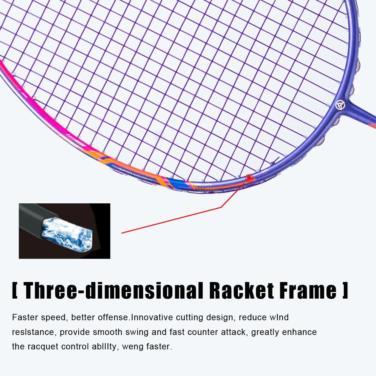 GJ 10U G5 Super Light Professional Full Carbon Fiber Badminton Racket with Gift Box, Badminton Racquet for Outdoor Backyard Sports Including 1 Flannel Bag, 2 Grips Tapes