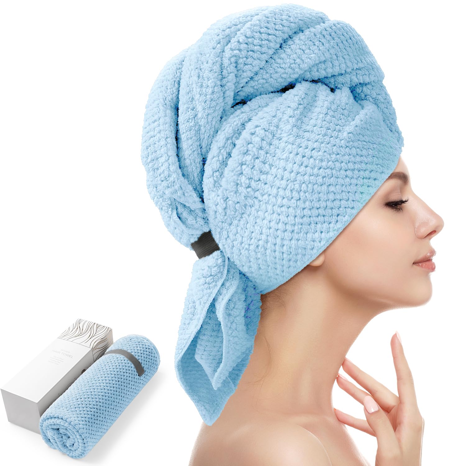 �️YFONG Large Microfiber Hair Towel Wrap for Women, 26" X 40" Super Absorbent — home & kitchen deal