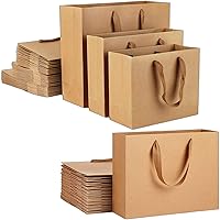Vista 1 de EUSOAR Bolsas de papel de estraza para regalo, 55 unidades, 3 tamaños, reutilizables, resistentes, resistentes, resistentes, con asas, a granel