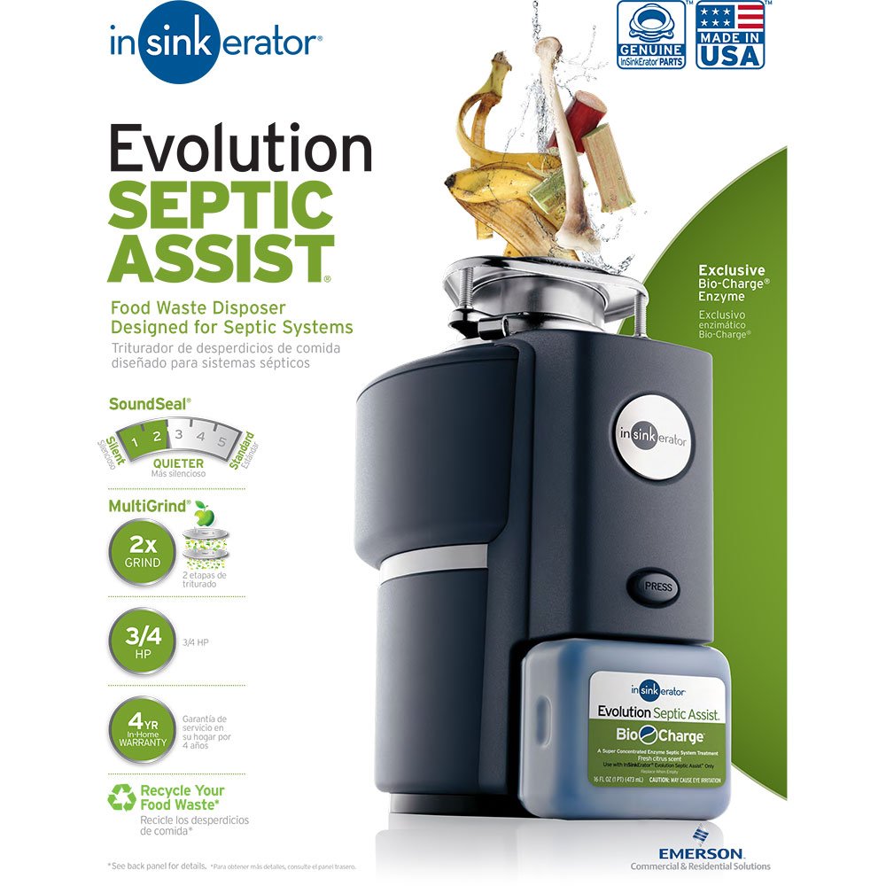 InSinkErator Evolution Septic Assist 3/4 HP Household Garbage Disposal