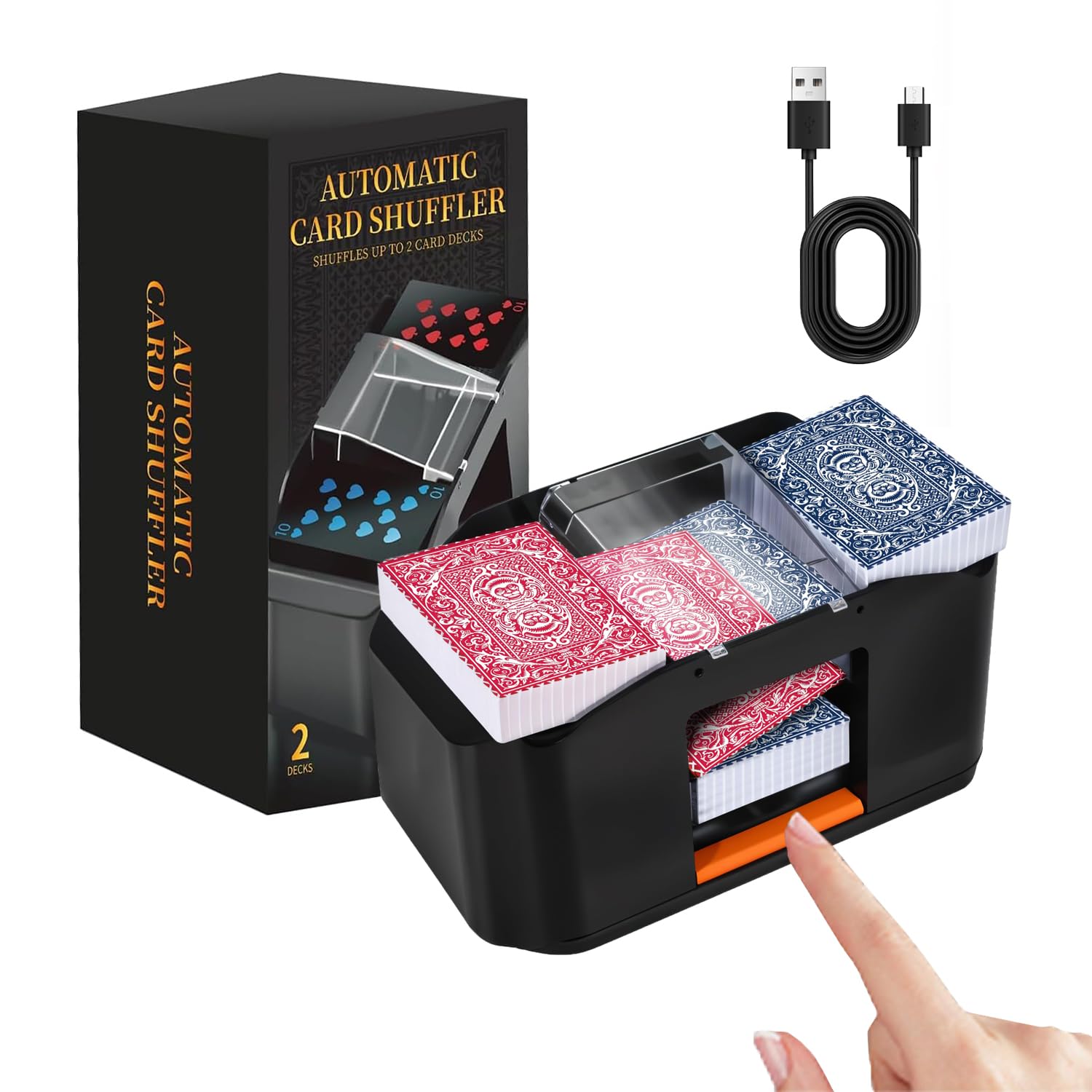 Mélangeur de cartes électrique, mélangeur de cartes automatique, mixeur USB, appareil de mixage de cartes avec batterie 2000 mAh, robot de cartes UNO, appareil de mixage automatique de cartes