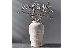 Rustic Gray Ceramic Vase: An 11-Inch Masterpiece for Your Abode