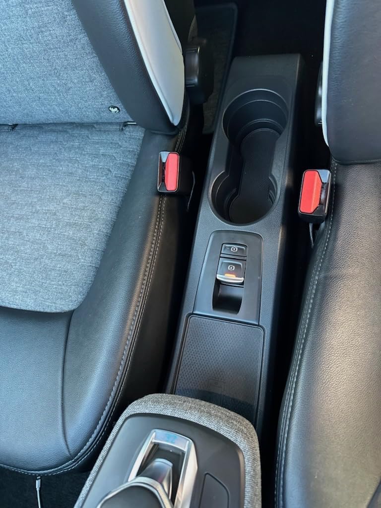 Mittelarmlehne für Zoe Phase 2 | Zubehör für Aufbewahrungskonsole und Armstütze mit Organizerfach | Ersatzteil für den Innenraum des Autos | Kunstleder schwarz – weiße Naht