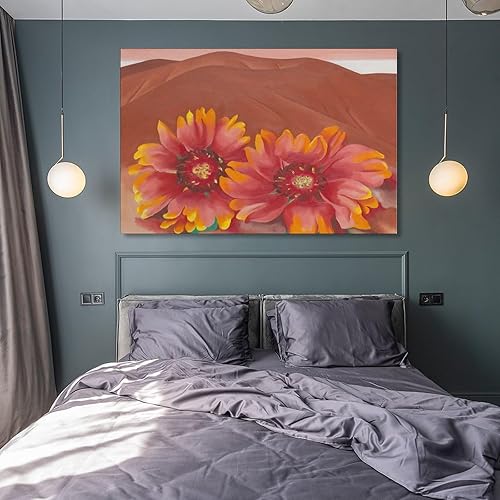 Miniatura 8 de BAIKAI Georgia O'Keeffe - Pósteres artísticos de colinas rojas con flores, cuadros para colgar, lienzo, impresiones artísticas de pared, pósteres de