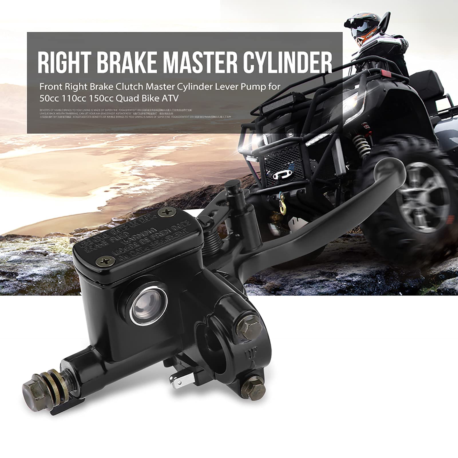 Prawy główny cylinder hamulcowy, stop aluminium 7/8" przedni prawy hamulec sprzęgła Master Cylinder pompa dźwigni pompy do 50 cm³ 110 cm³ 150 cm³ Quad Bike ATV