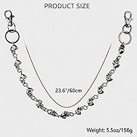 Vista 78 de Cadenas punk unisex para pantalones, cadenas de cinturón de alta resistencia, pantalones de hip hop, cadena de jeans con cierres de langosta