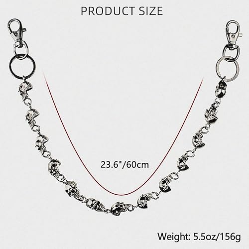 Miniatura 78 de Cadenas punk unisex para pantalones, cadenas de cinturón de alta resistencia, pantalones de hip hop, cadena de jeans con cierres de langosta