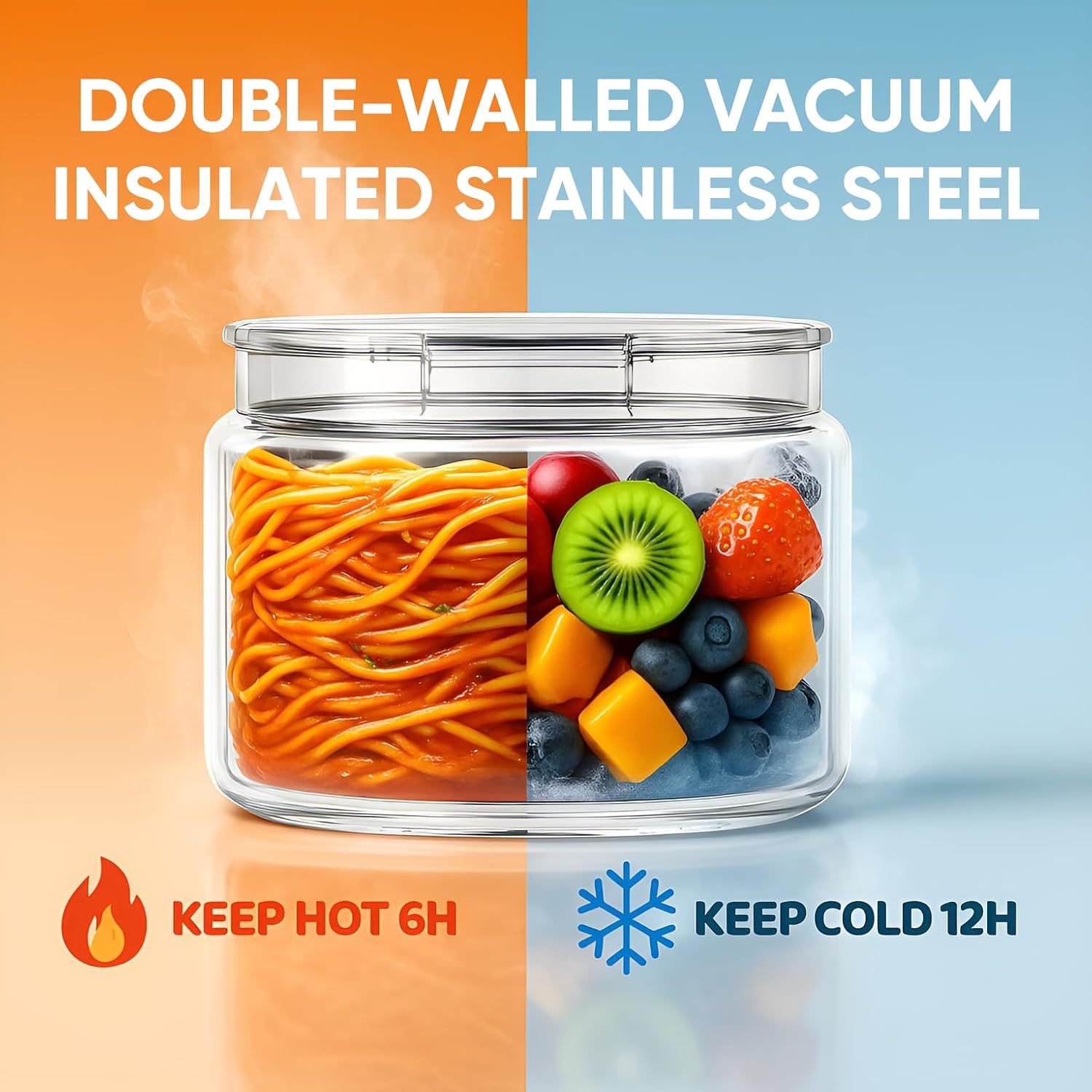14.5oz Soup Thermo for Hot Food Kids Vacuum Insulated Food Jar Twist-Free Soup Thermo for Hot Food Kids Leakproof Stainless Steel Wide Mouth Lunch Container (Black)