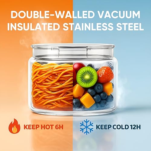 Miniatura 5 de Termo de sopa de 14.5 onzas para comida caliente para niños, tarro de comida aislado al vacío, termo de sopa sin torsiones para comida caliente,