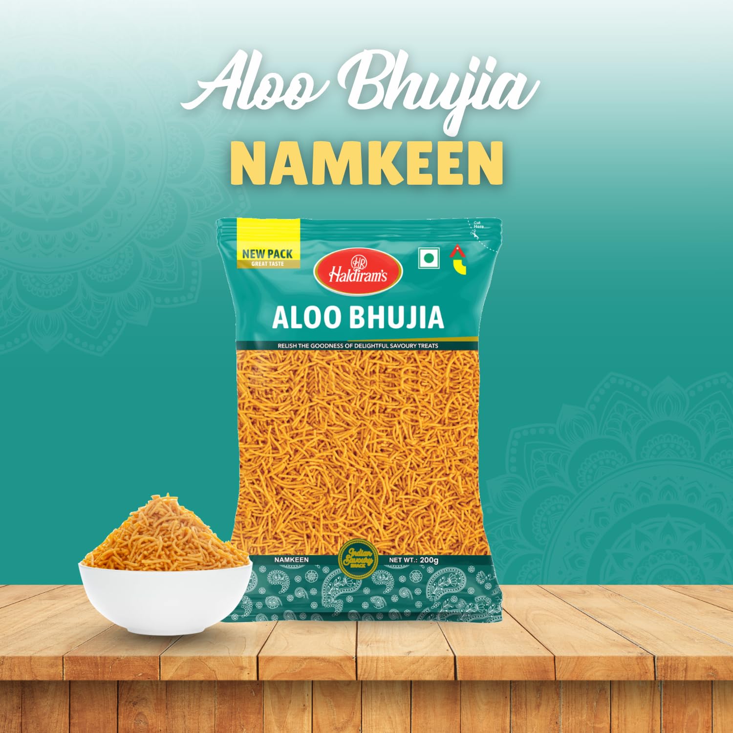 Haldiram's Delhi Snacks - Aloo Bhujia, Crunchy and Tasty Snacks, 1Kg Pouch
