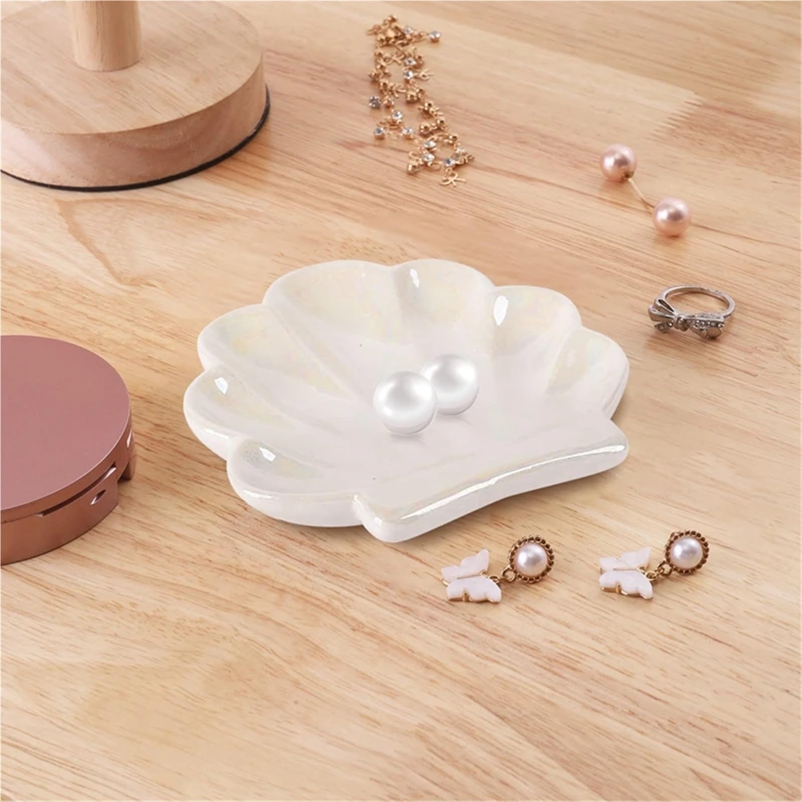 Schmuckschale Kreative Shell Form Keramik Platten Abendessen Steak Salat Tablett Schmuck Gericht Kleine Hand