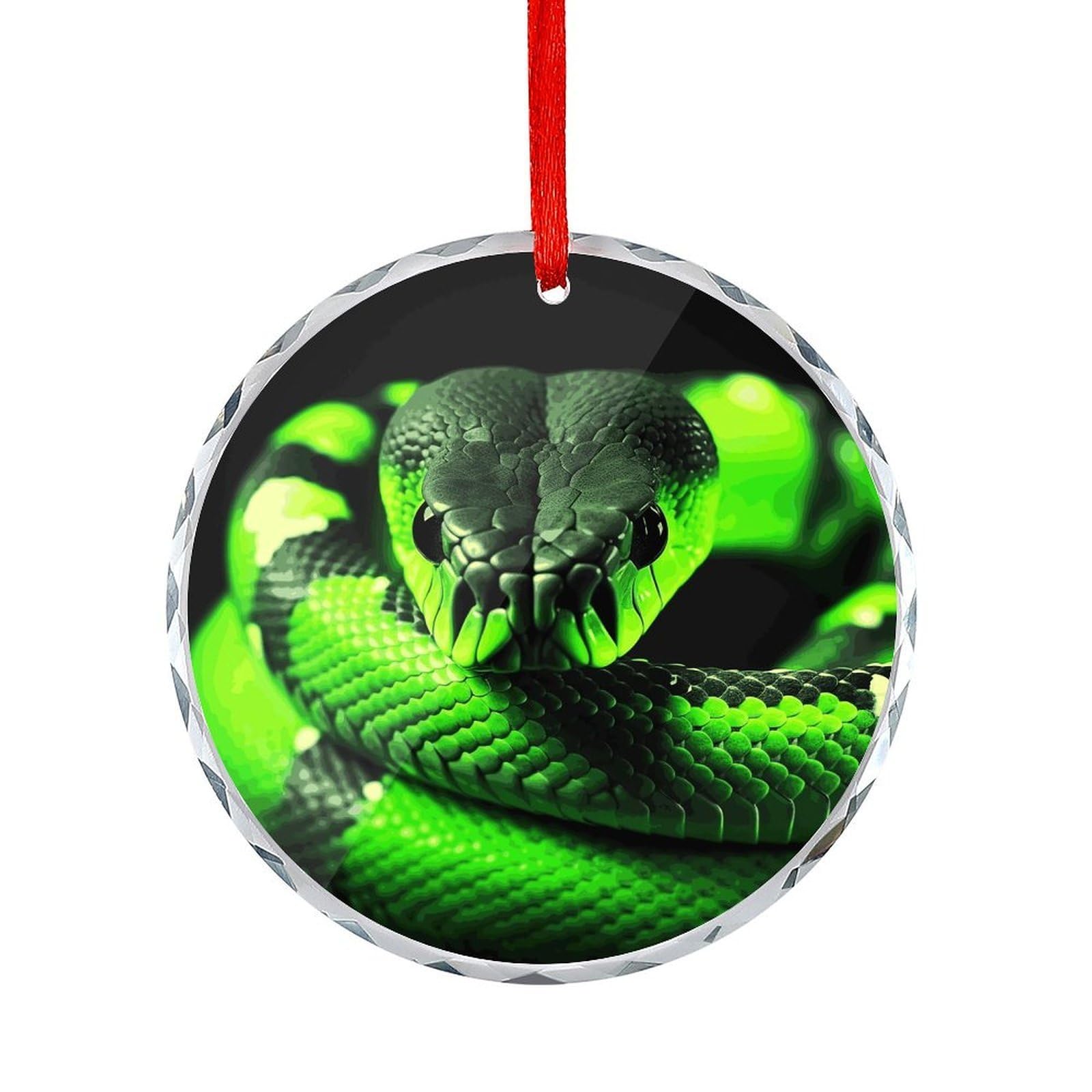 Btcowzrv Style 3D Snake Round Ornament Hanging Pendant Decor