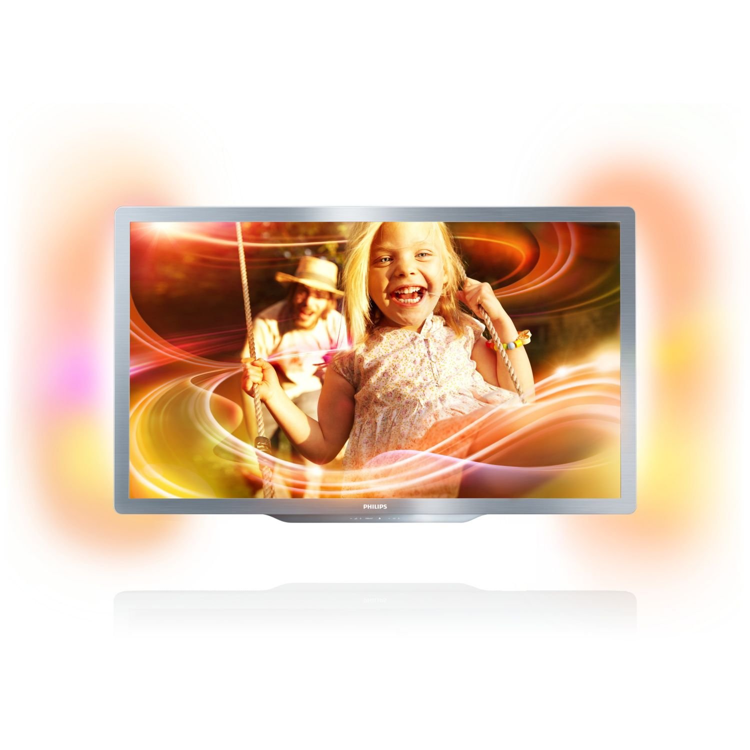 Philips 42PFL7606K/02 TV LCD 42" (107 cm) avec rétro-éclairage LED Technologie Ambilight 3D Full HD Technologie PMR 400 Hz Tuner TNT DVB-T/C/S Smart TV Gris argent (Import Allemagne)