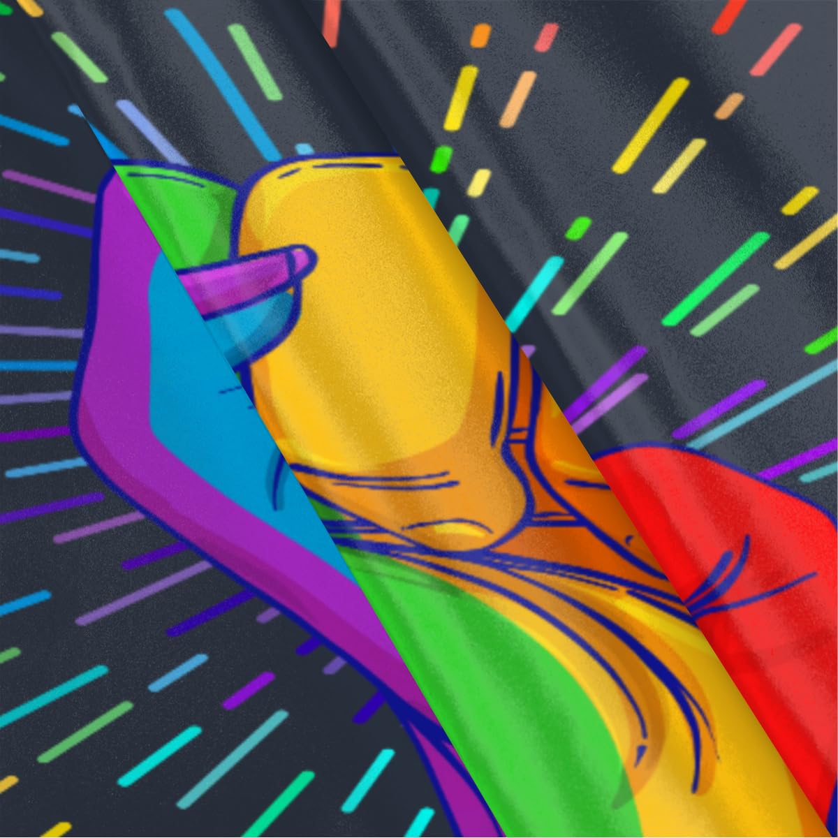 Fundas de almohada de satén Rainbow Hand para cabello y piel, paquete de 2 unidades, 50,8 x 76 cm, funda de almohada con cierre de cremallera, súper suave, resistente a las arrugas, fundas de almohada