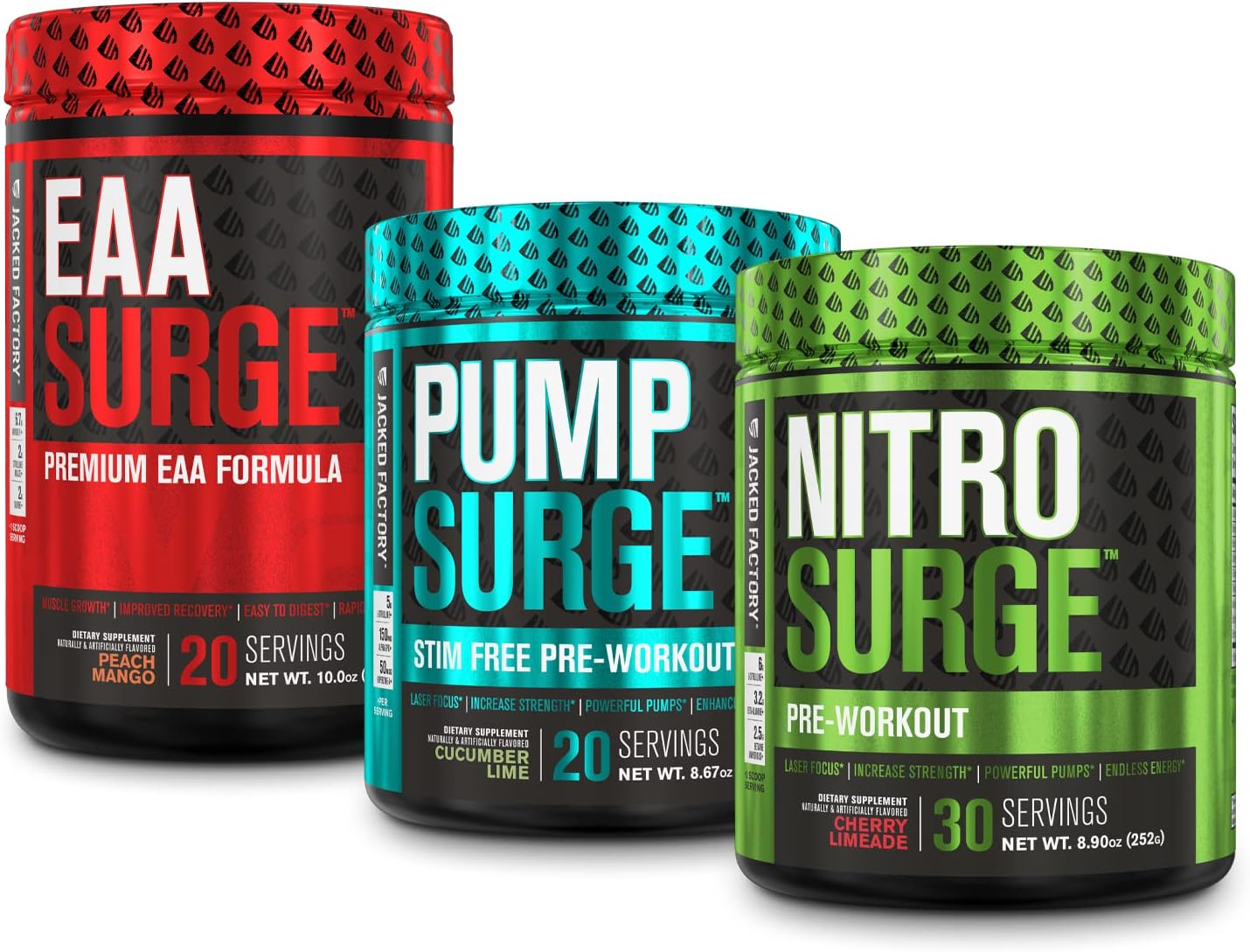 Jacked Factory Nitrosurge & Pumpsurge PreWorkout + EAA