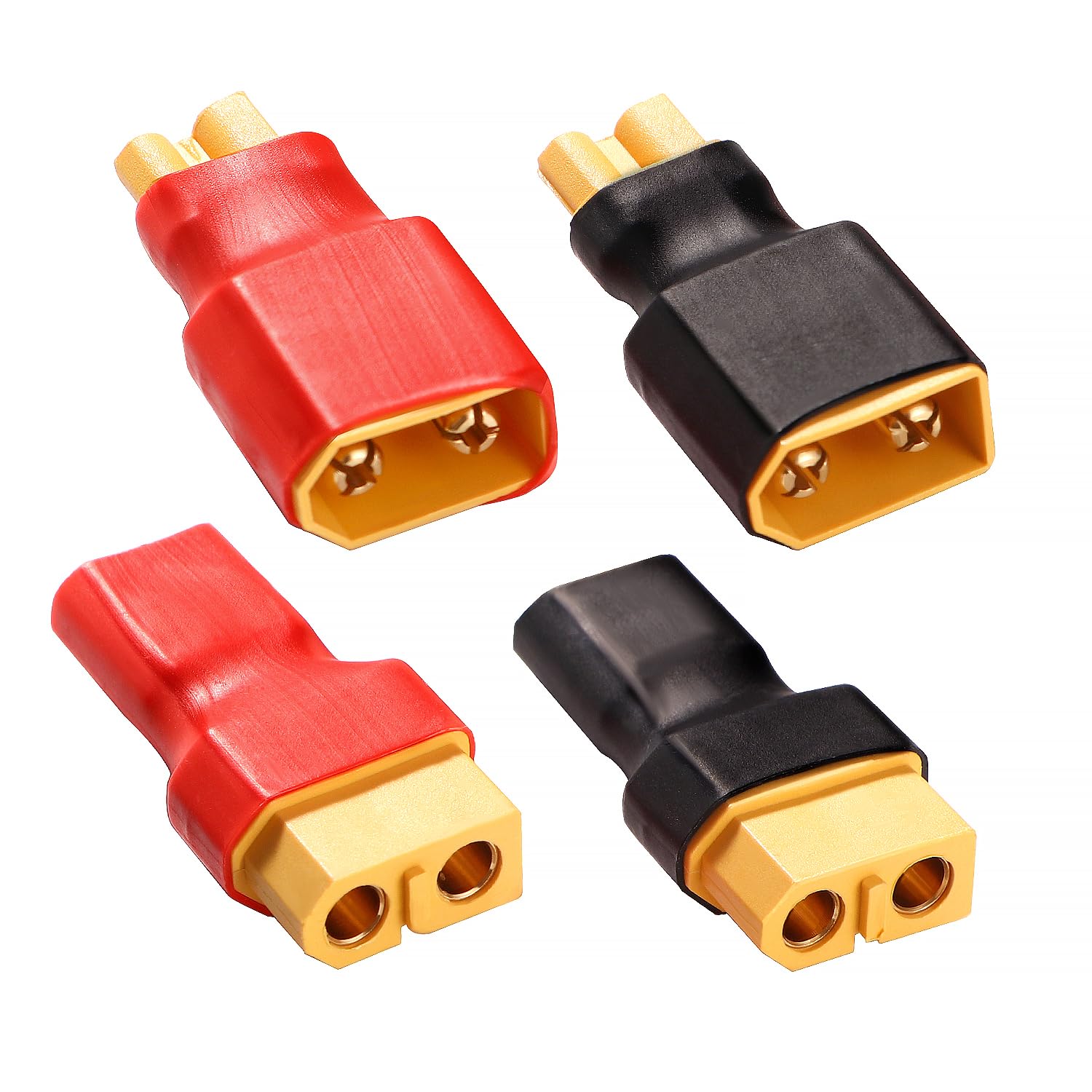 YIXISI 4 Stücke XT30 zu XT60 Stecker Adapter, XT30 Stecker auf XT60 Buchse und XT60 Stecker auf XT30 Buchse, für RC FPV-Drohnen, Lipo-NiMH-Akku-Ladegerät